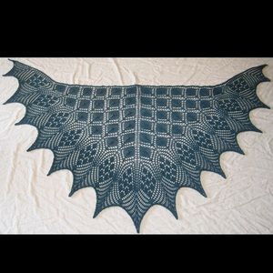 Hand knit by me- Ethereal Shawl